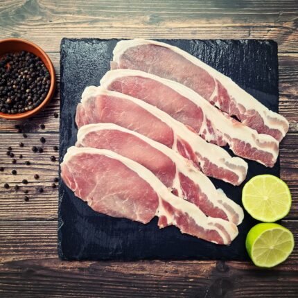 Dry cured smoked bacon